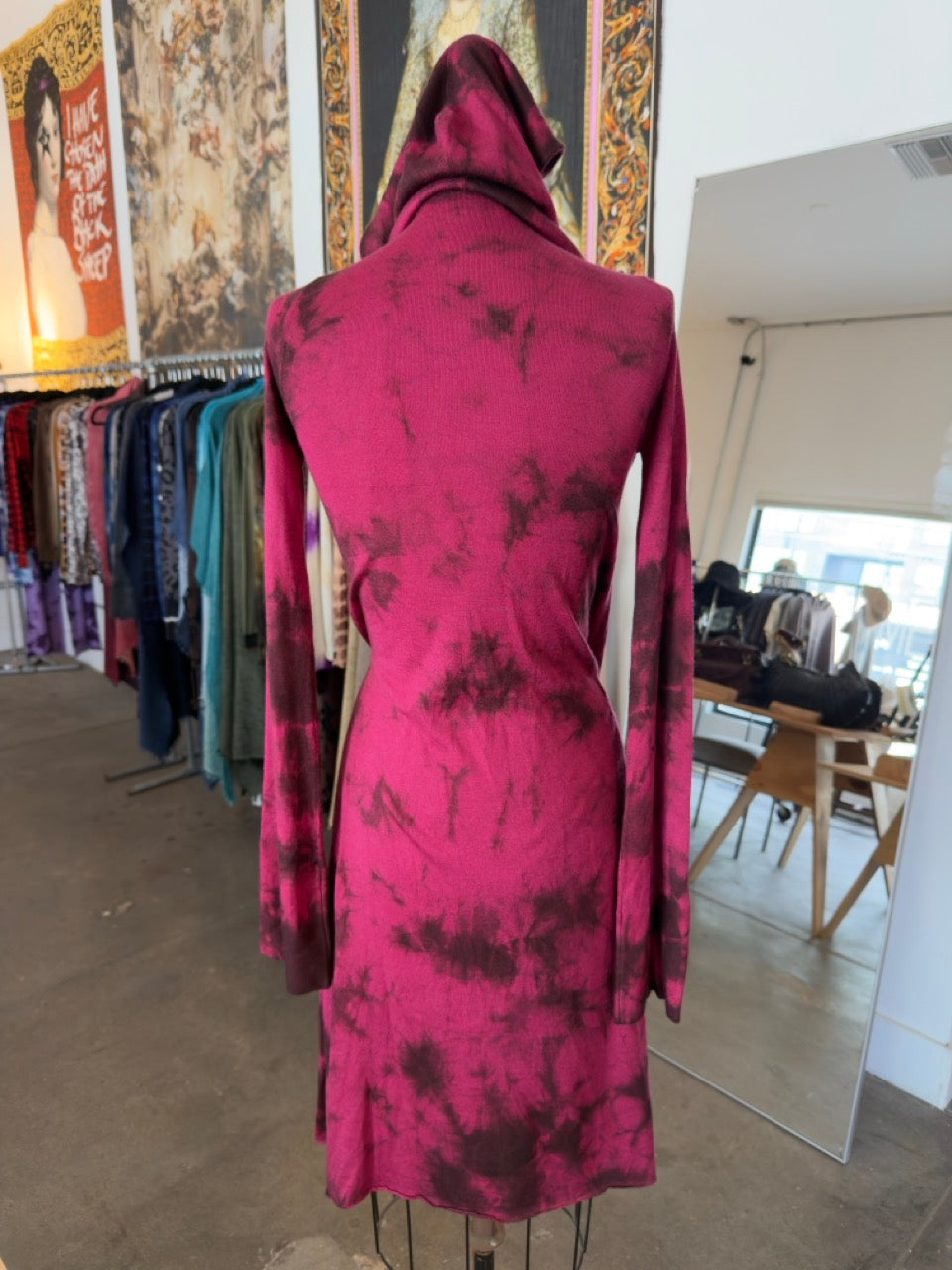 Parker Blue Long Hooded Cardigan in Wine