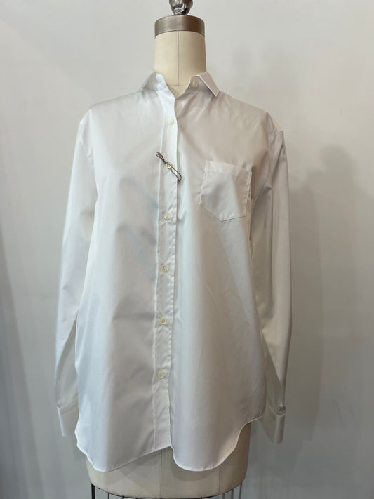 Emanuele Maffei's Button Down Long Sleeve White Shirt