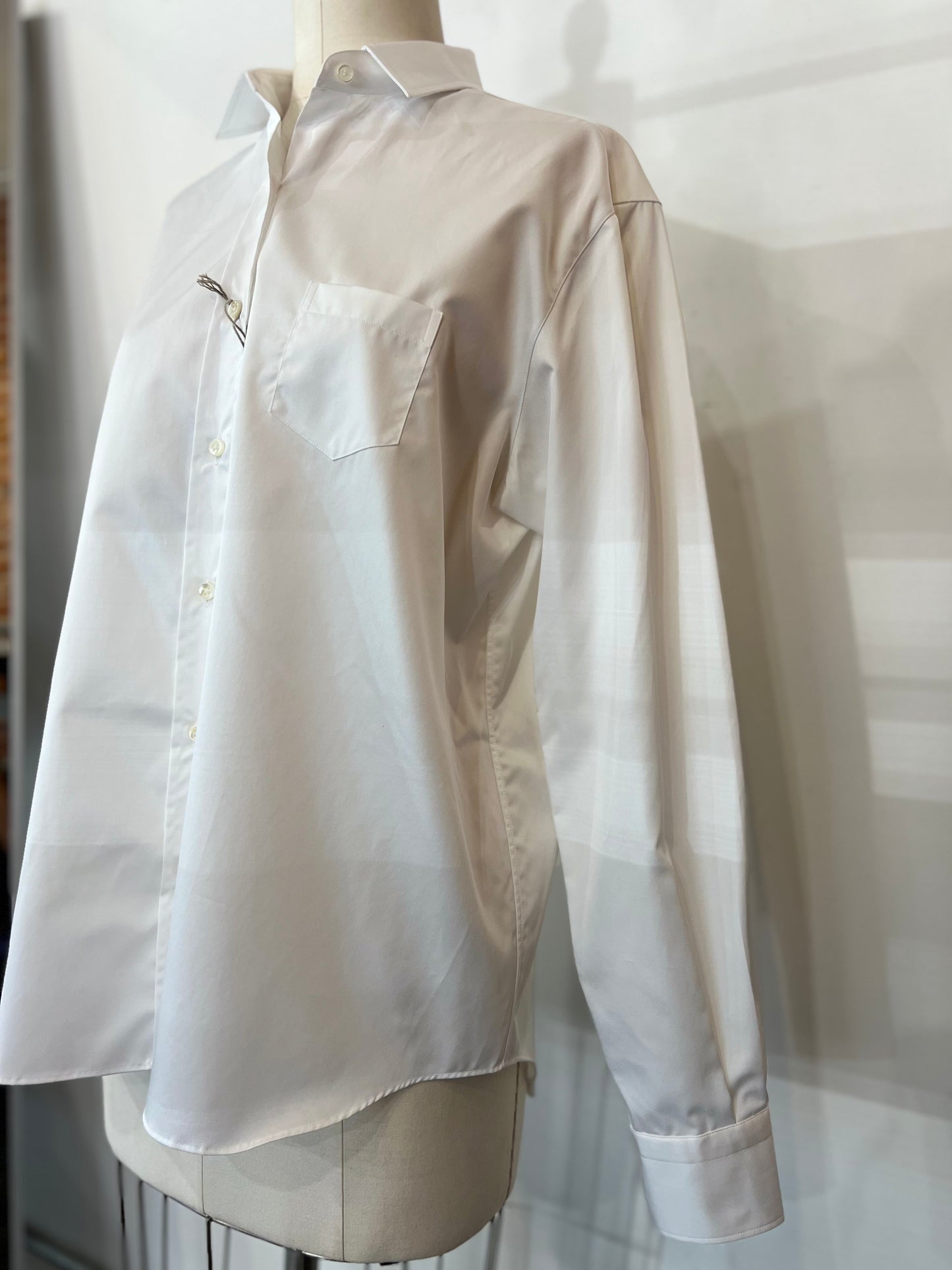 Emanuele Maffei's Button Down Long Sleeve White Shirt
