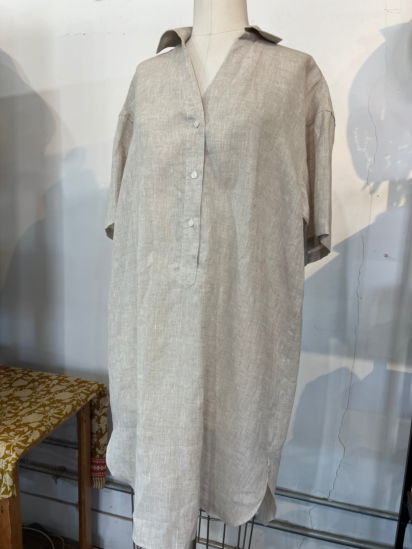 Emanuele Maffei's Short Sleeve Linen Mini Dress