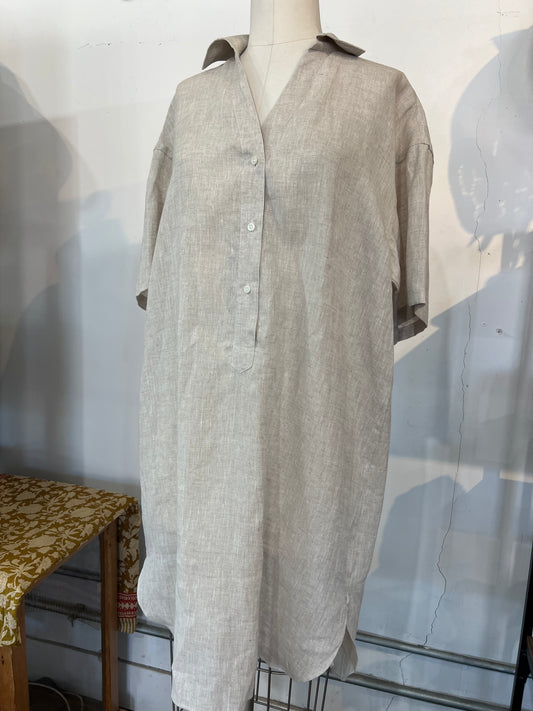 Emanuele Maffei's Short Sleeve Linen Mini Dress