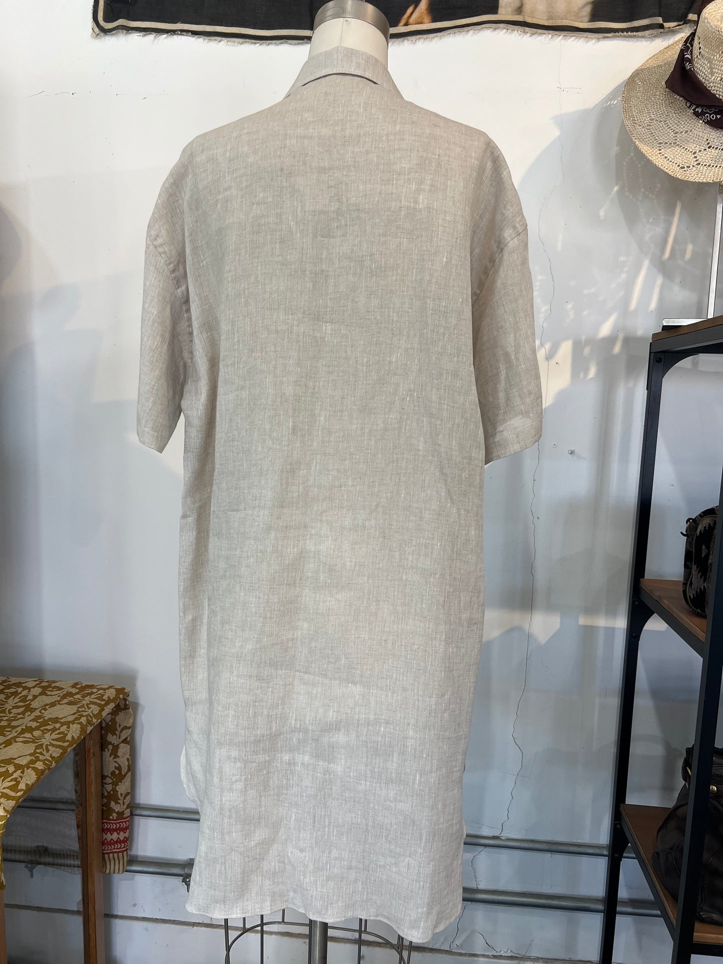 Emanuele Maffei's Short Sleeve Linen Mini Dress