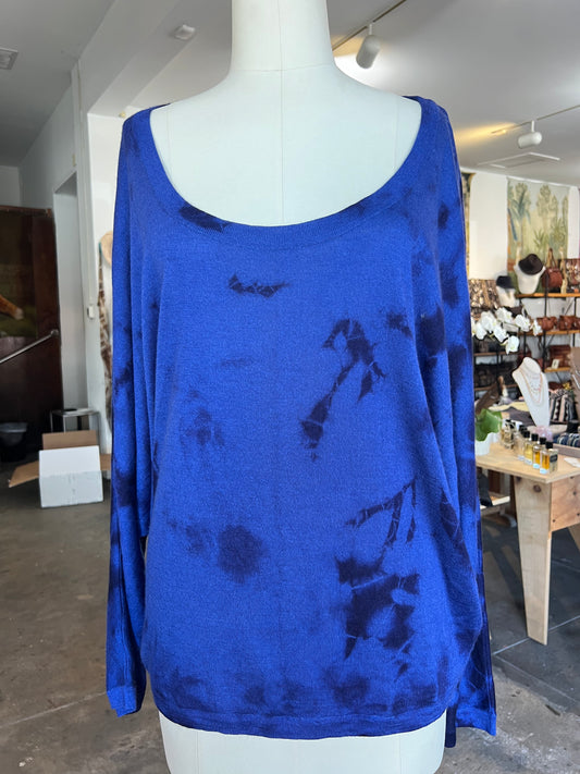 Parker Blue Dolman Sleeve Cashmere Sweater