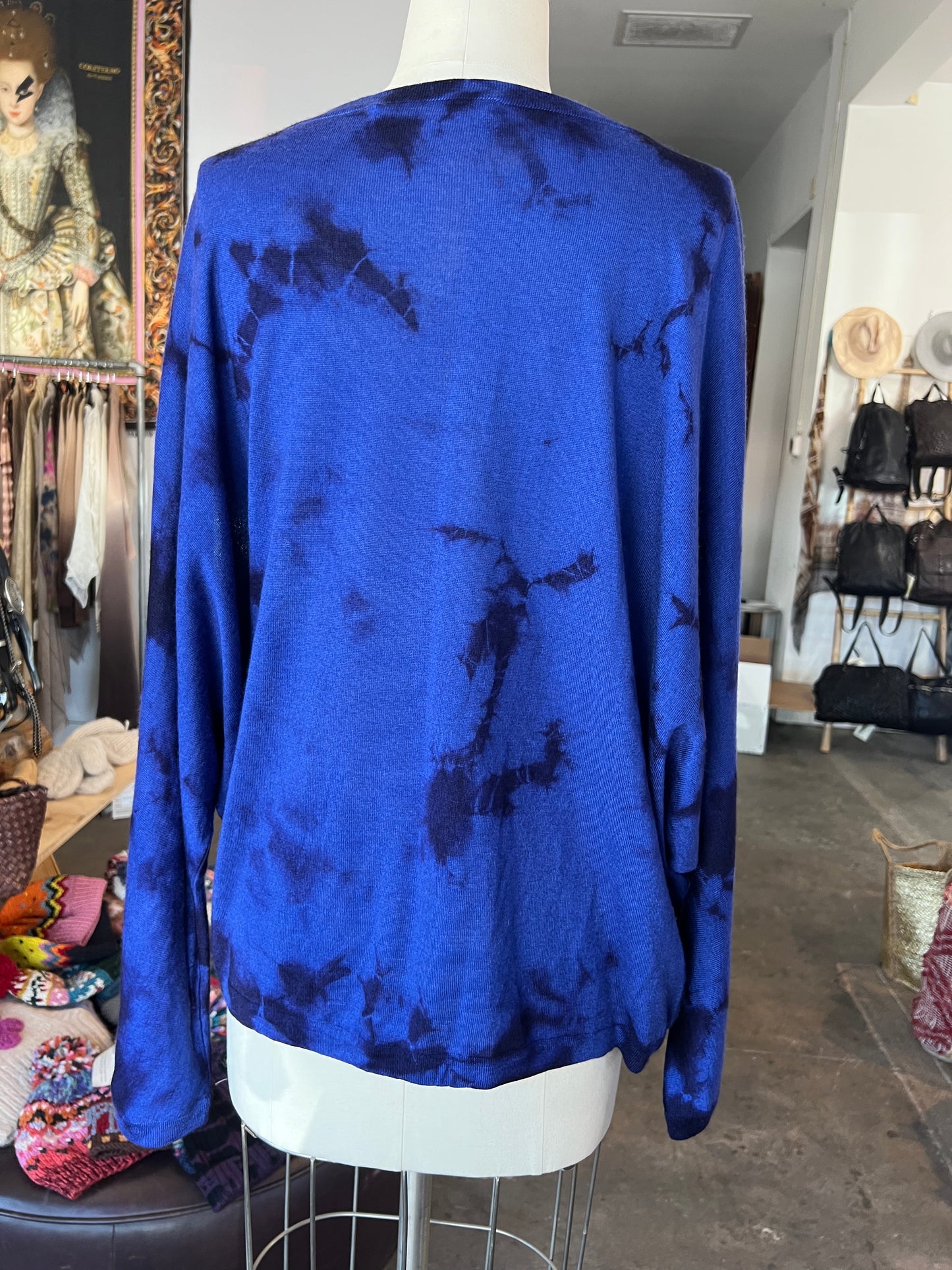 Parker Blue Dolman Sleeve Cashmere Sweater