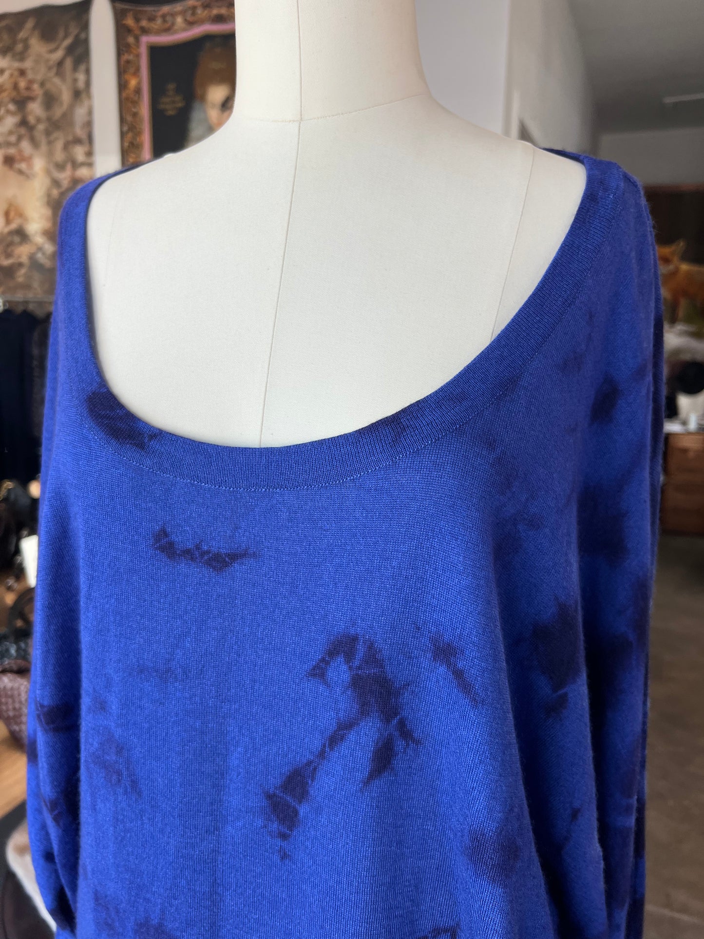 Parker Blue Dolman Sleeve Cashmere Sweater