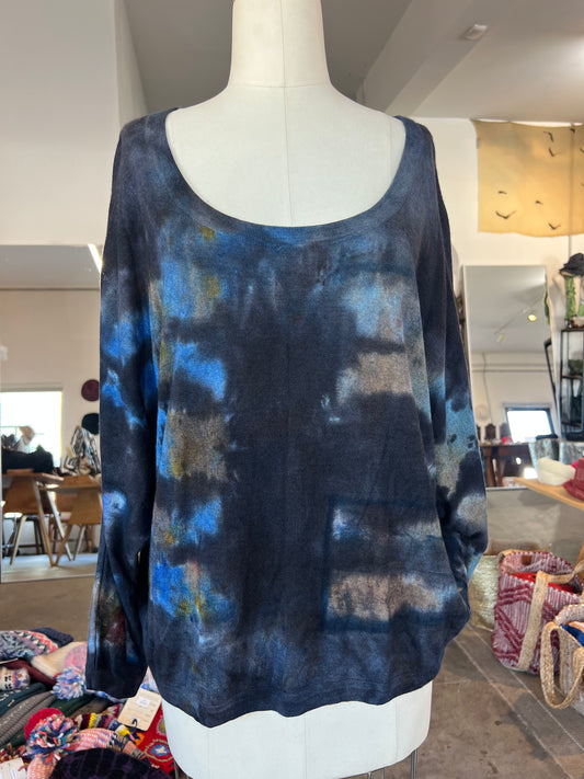 Parker Blue Dolman Sleeves Cashmere Sweater