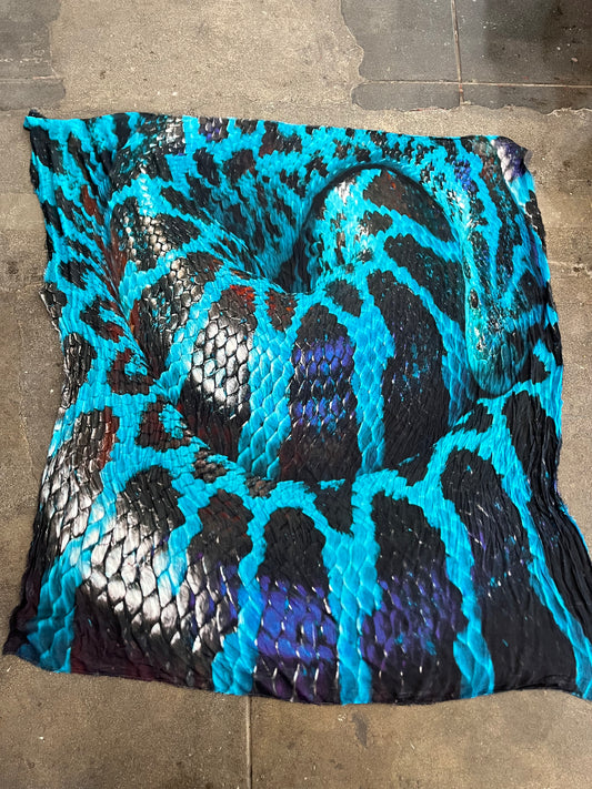 813 Ottotredici Blue Snake Print Scarf