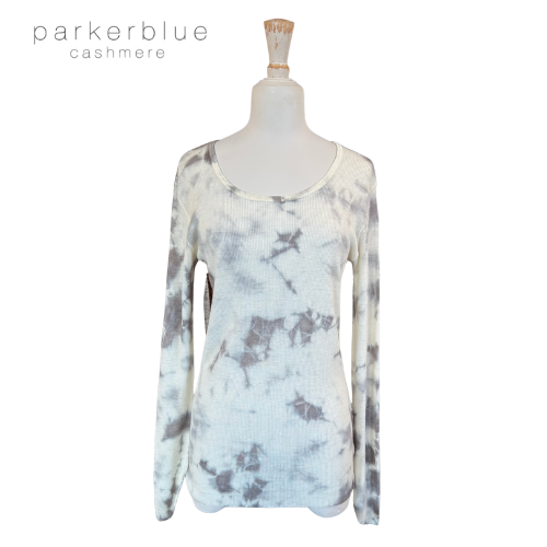 Parker Blue Cashmere Ribbed Long Sleeve T-Shirt