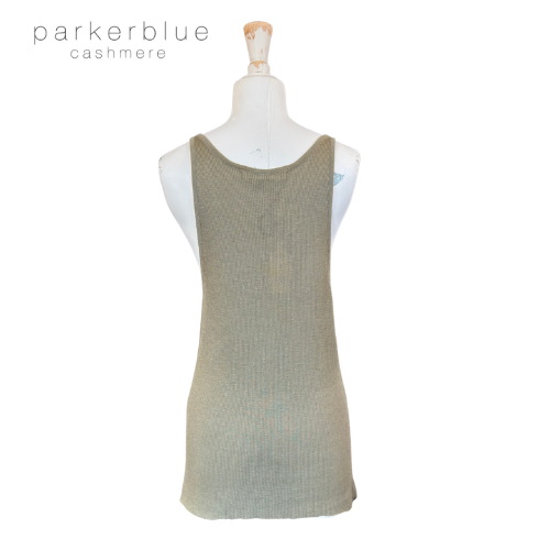 Parker Blue Ribbed Cashmere Tank Top