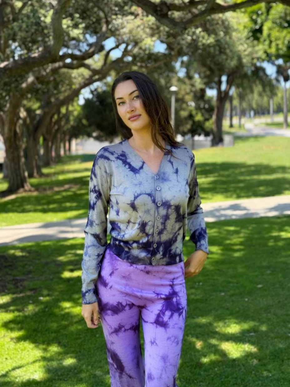 Parker Blue Cashmere Cardigan