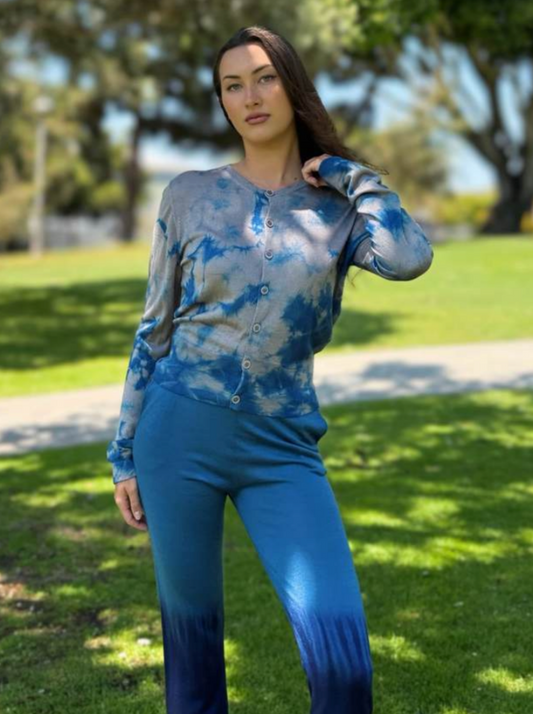 Parker Blue Cashmere Cardigan