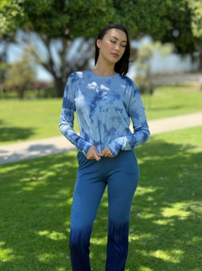 Parker Blue Cashmere Long Sleeve T-Shirt