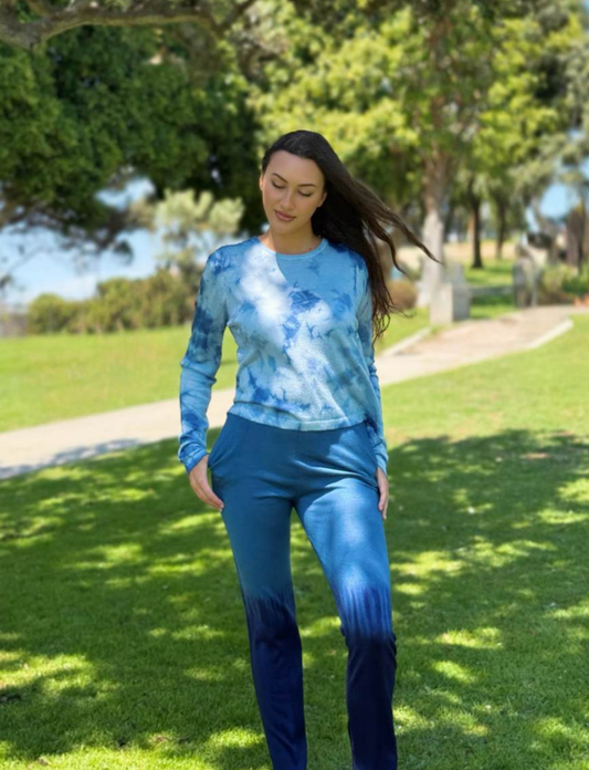 Parker Blue Cashmere Long Sleeve T-Shirt