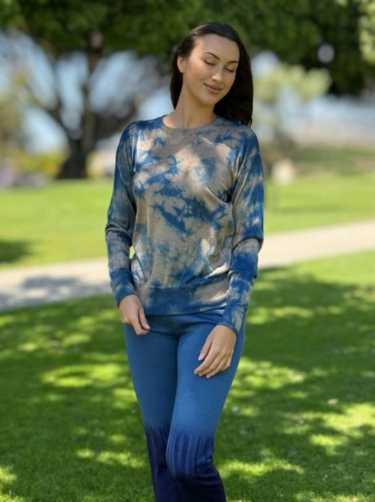 Parker Blue Cashmere Long Sleeve T-Shirt