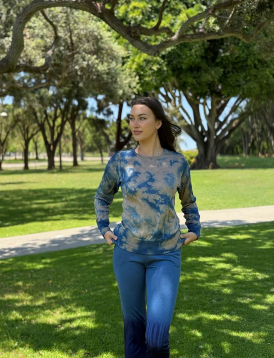 Parker Blue Cashmere Long Sleeve T-Shirt