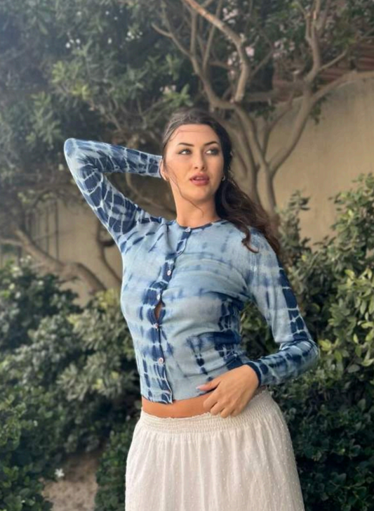 Parker Blue Cashmere Cardigan