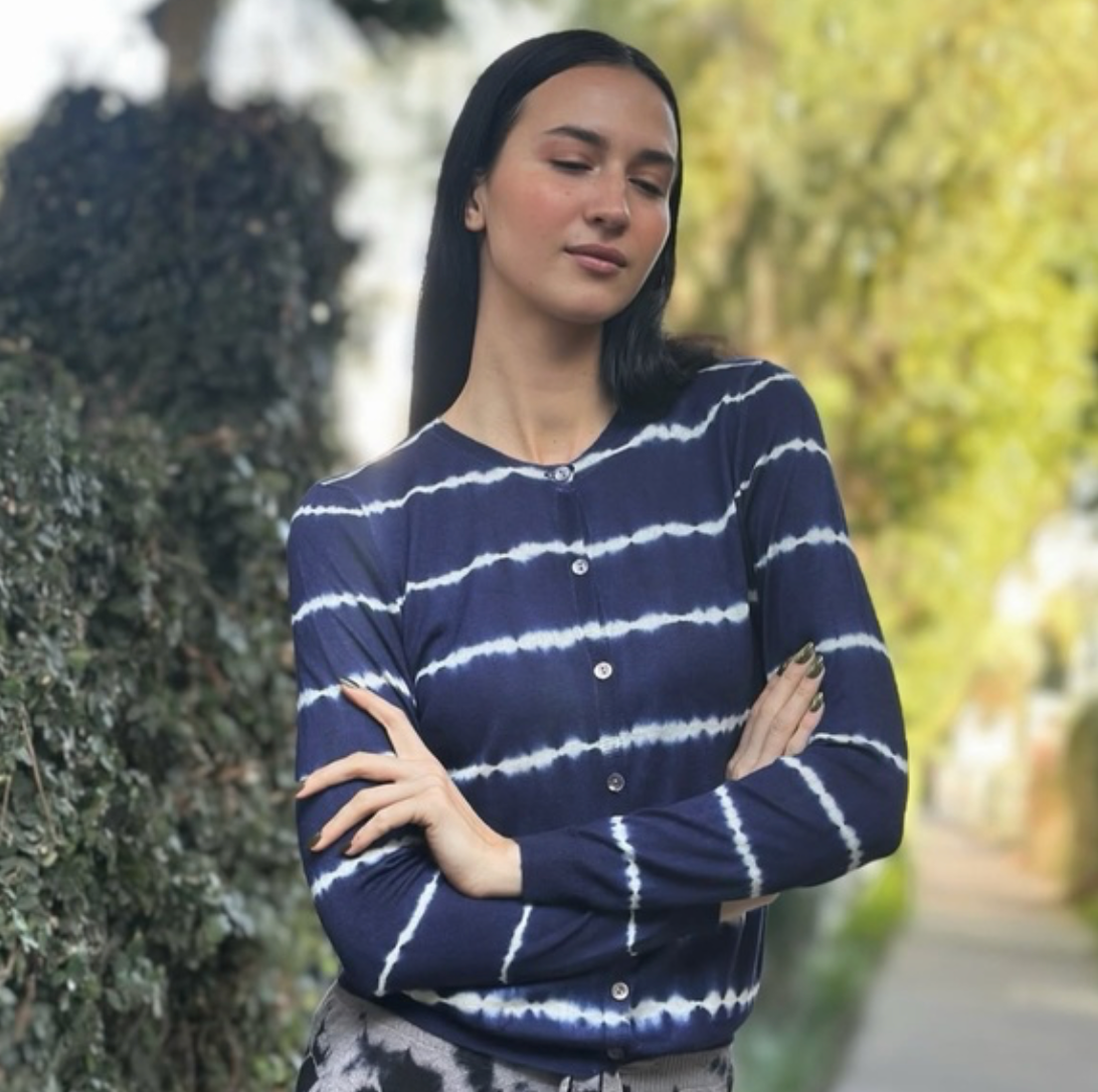 Parker Blue Cashmere Cardigan