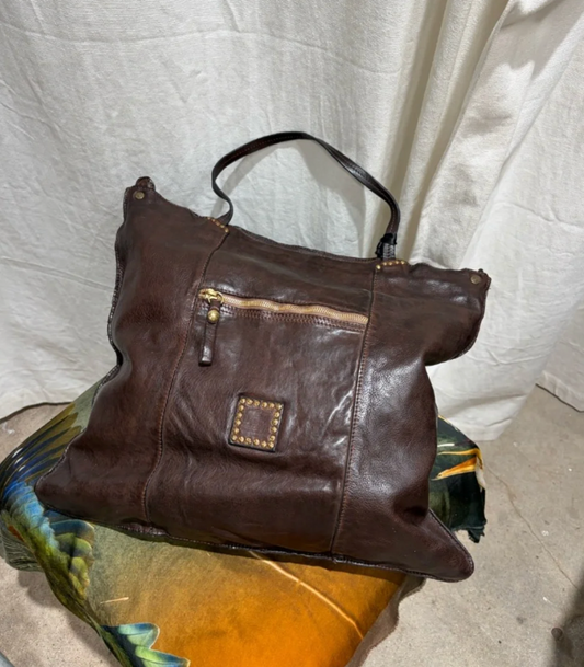 Campomaggi Eugenia Leather Tote Bag in Moro