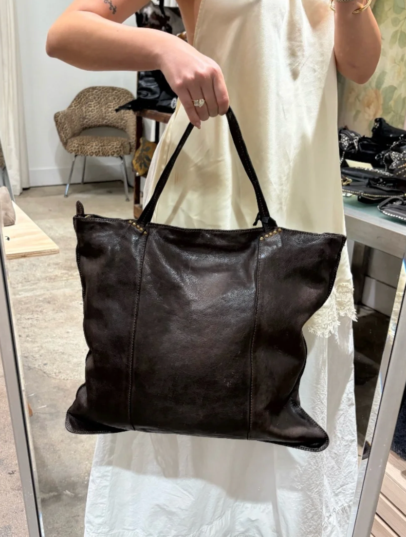 Campomaggi Eugenia Leather Tote Bag in Moro