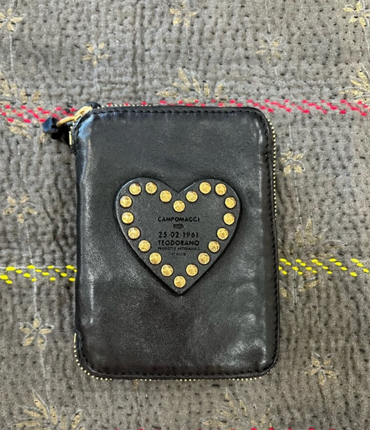 Campomaggi Leather Studded Heart Wallet