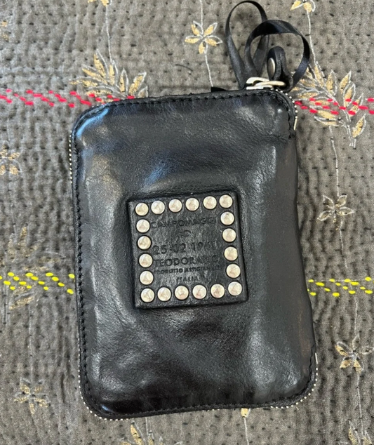 Campomaggi Mixed Metals Studded Wallet in Nero