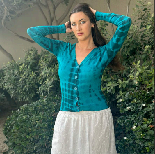 Parker Blue Cashmere Cardigan