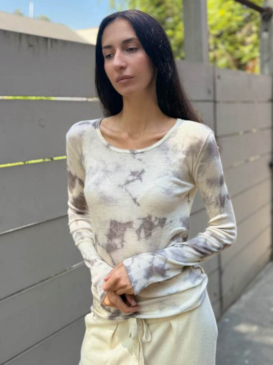 Parker Blue Cashmere Ribbed Long Sleeve T-Shirt