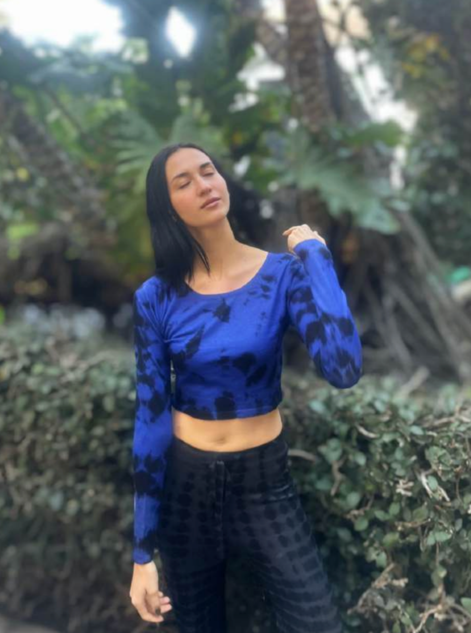 Parker Blue Cropped Cashmere Sweater
