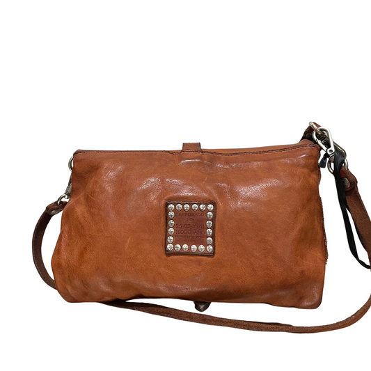 Campomaggi Shoulder Bag with Embellished Belt Detailing in Cognac