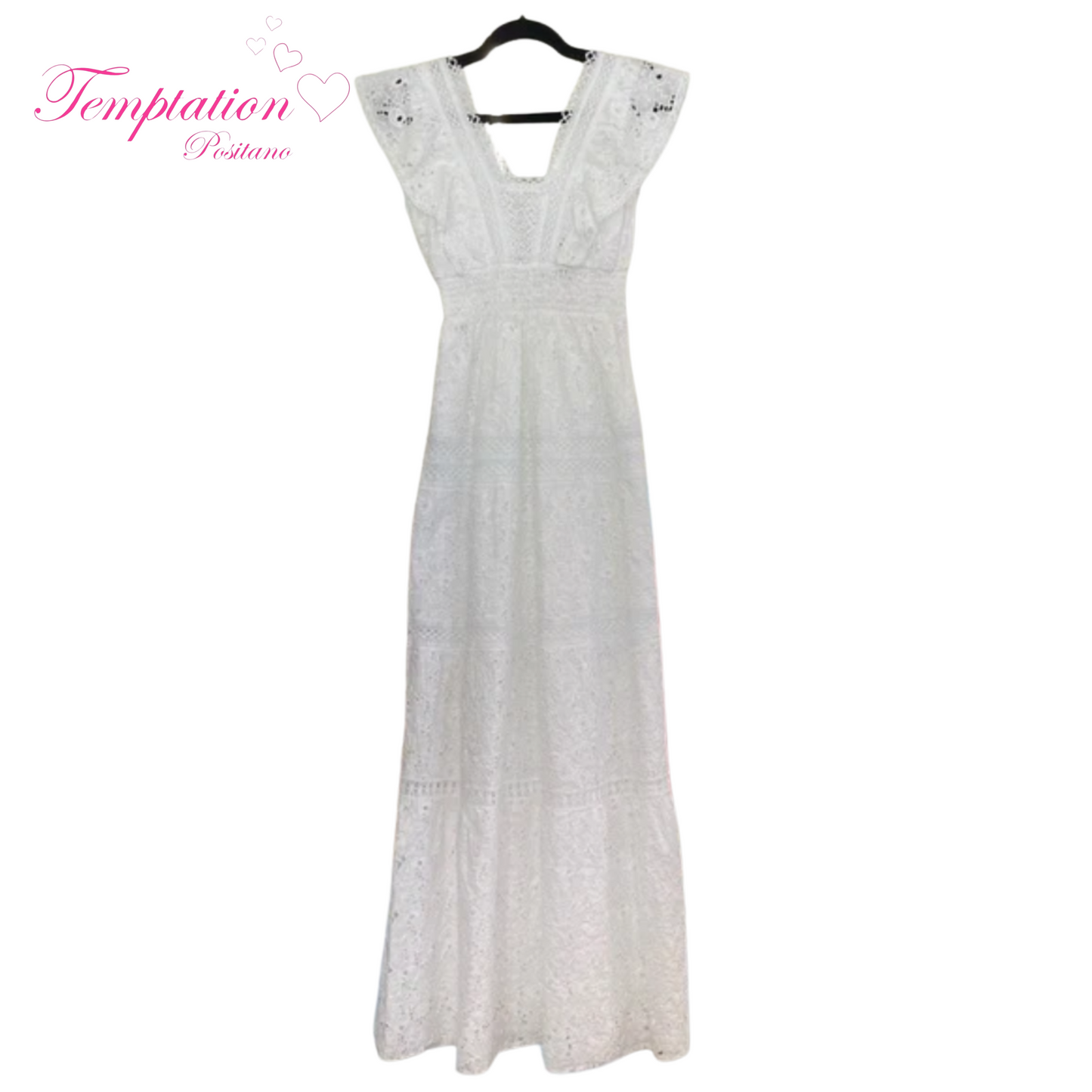 Temptation Positano Tevere Maxi Dress in Bianco