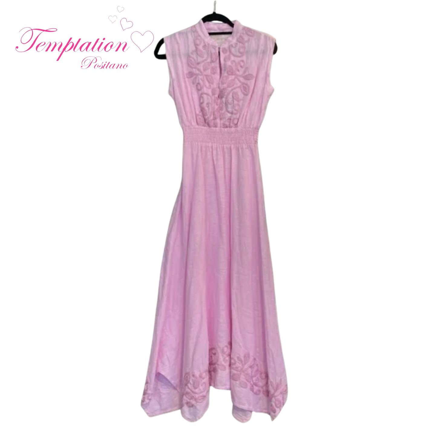 Temptation Positano Meletta Dress in Pink Embroidery