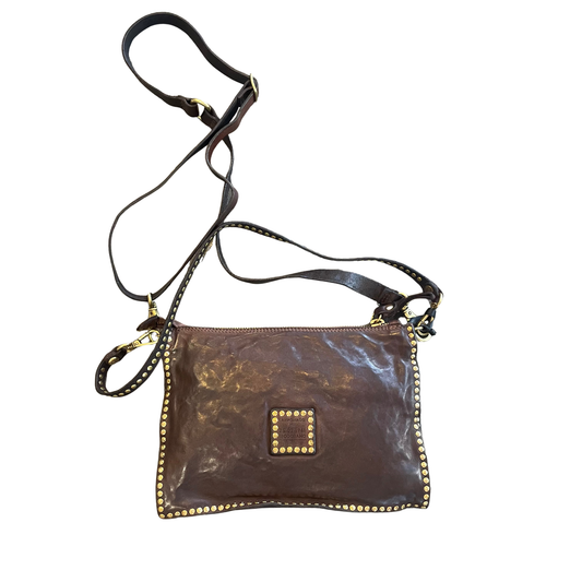 Campomaggi Handbag with gold toned rivets in Moro