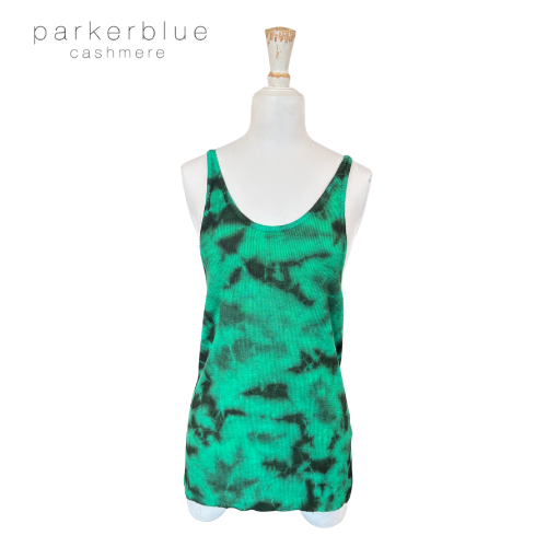 Parker Blue Ribbed Cashmere Tank Top