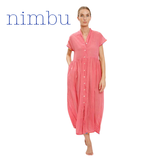 Nimbu Gołda Dress in Rose Multi Embroidery