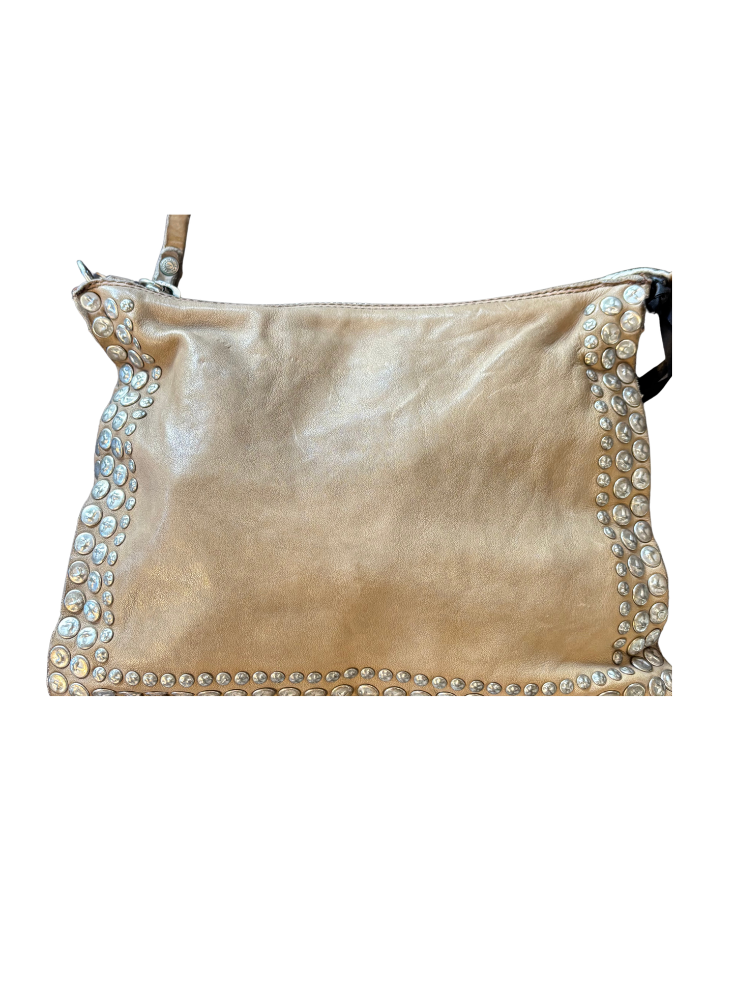 Campomaggi Studded Leather Bag in Ghiaccio