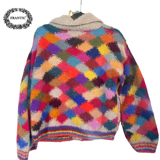 Frantic Kaleidoscopic Zip Up Sweater