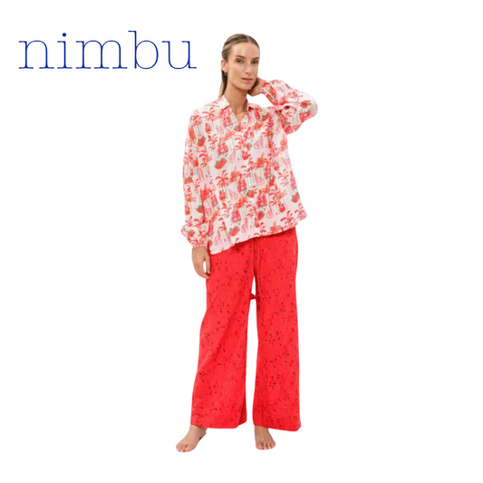 Nimbu Naya Button Up in Chita Red