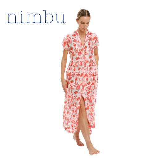 Nimbu Golda Dress in Chita Red