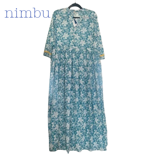 Nimbu Palladia Dress in Poppy Dusty Blue