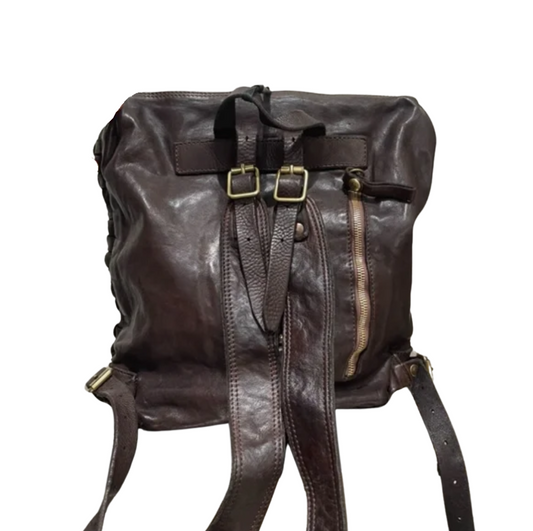 Campomaggi Woven Leather Backpack in Moro
