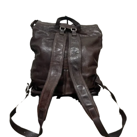 Campomaggi Woven Leather Backpack in Moro