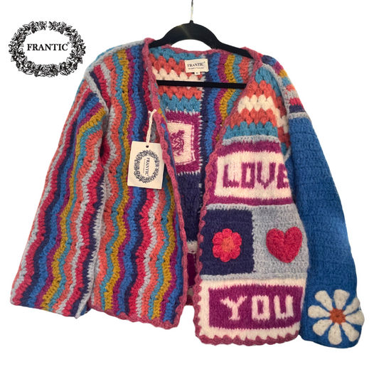 Frantic Rainbow Love Cardigan