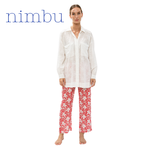 Nimbu Zuona Button Up In Poppy White