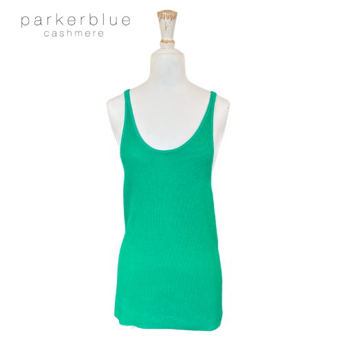 Parker Blue Ribbed Cashmere Tank Top