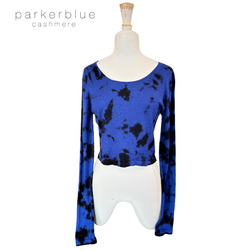 Parker Blue Cropped Cashmere Sweater