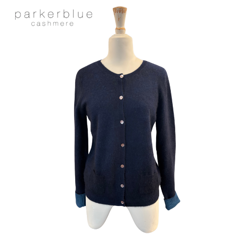 Parker Blue Felted Reversible Cashmere Cardigan