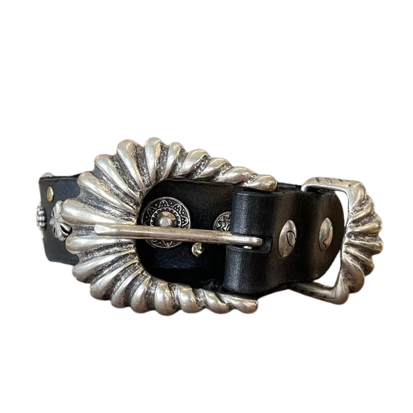 Campomaggi Embellished Leather Belt in Nero