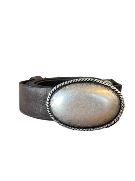 Campomaggi Belt with Oval Buckle in Grigio