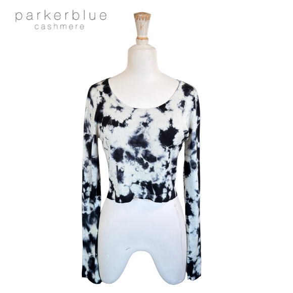 Parker Blue Cropped Cashmere Long Sleeve Shirt