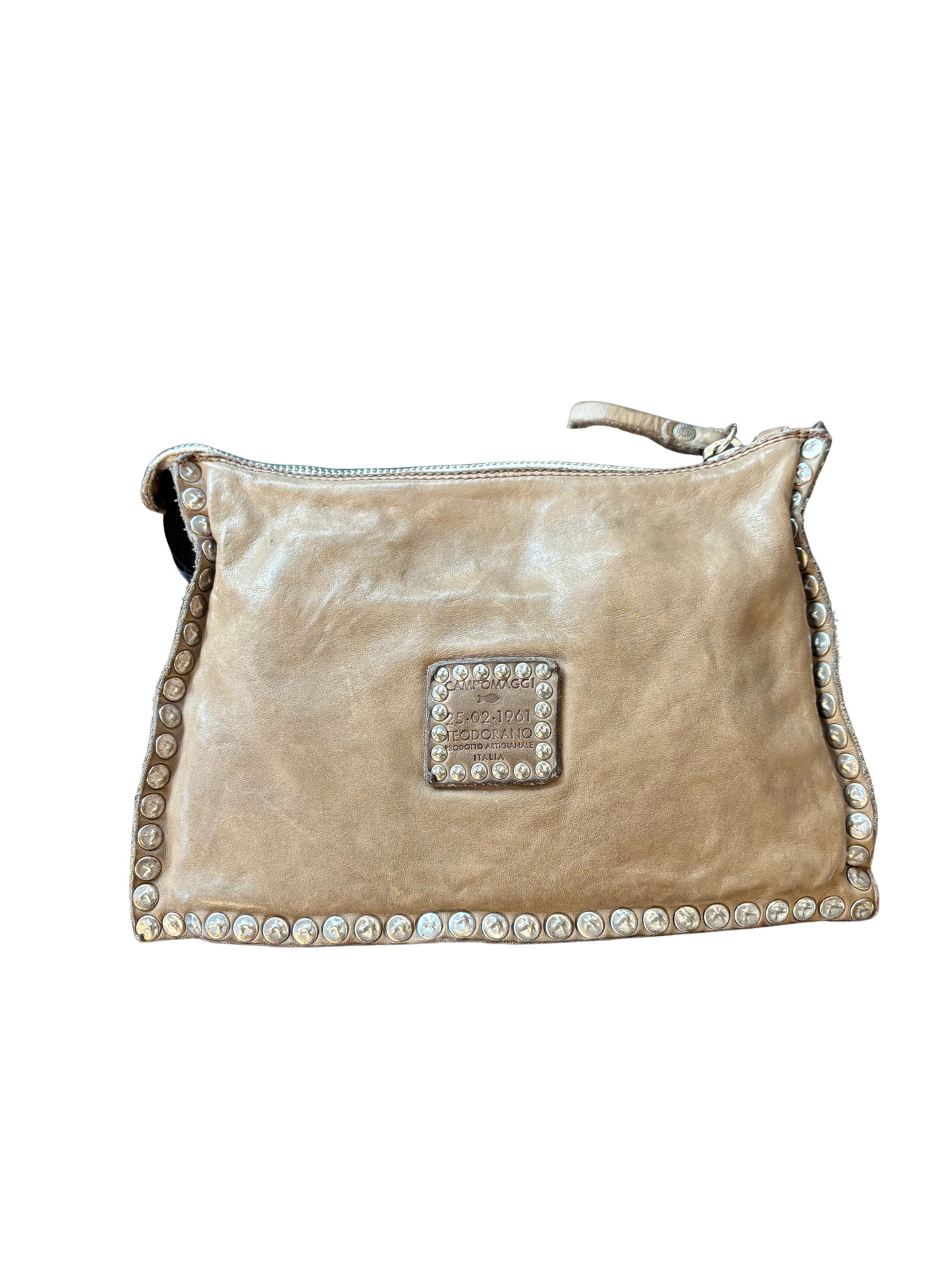 Campomaggi Studded Leather Bag in Ghiaccio